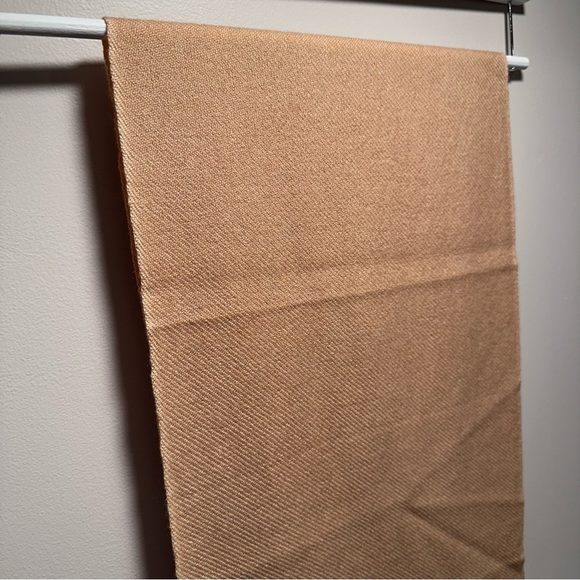 100% Cashmere Pashmina Short Scarf Twill Weave Design Caramel Eyelash Fringe NTW - Picture 13 of 16